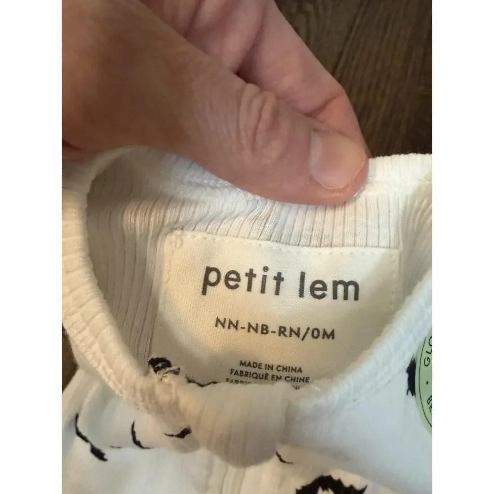 Petit Lem Newborn Zipper Bat Halloween Footie One Piece Cotton Unisex NWT $34